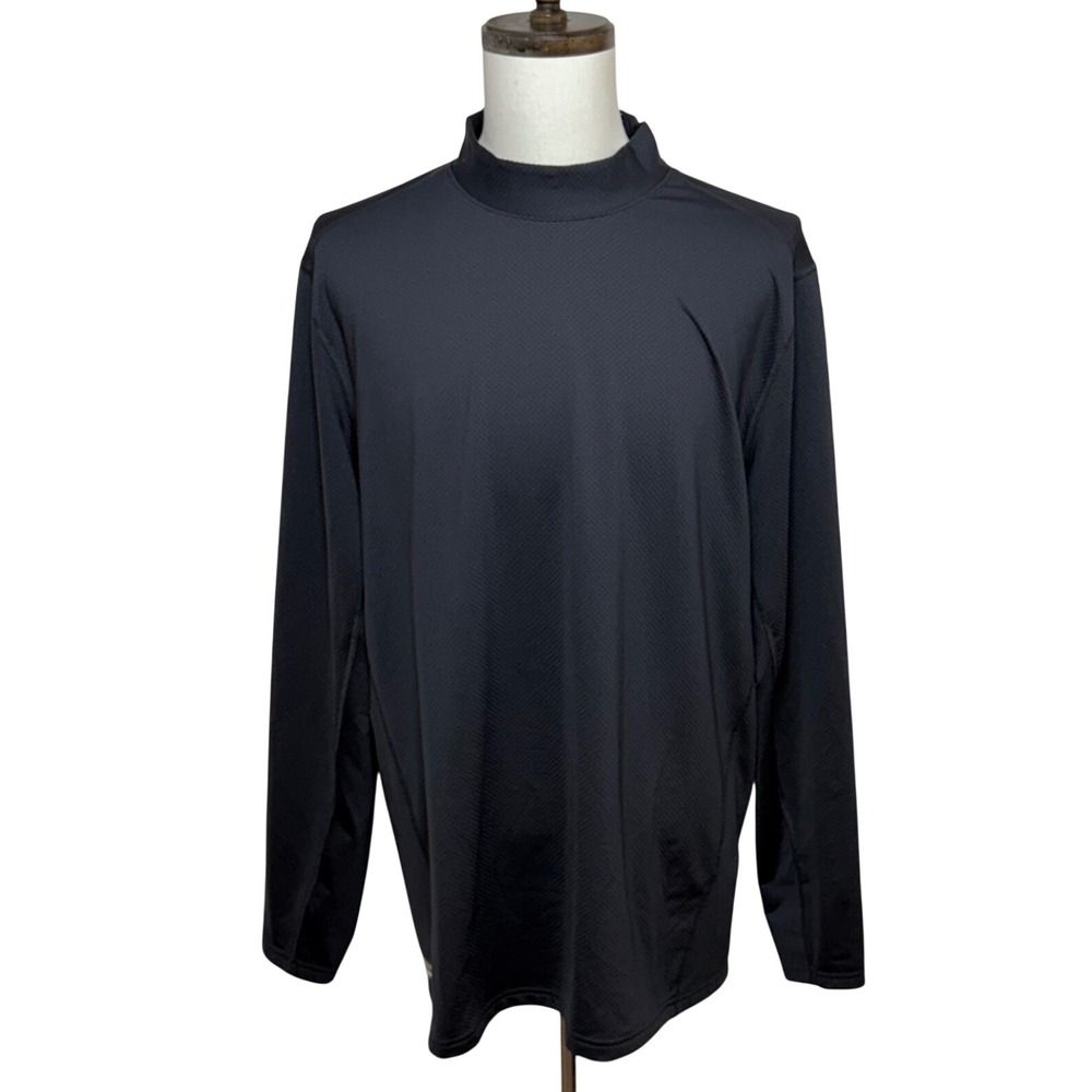 Under Armour Shirt Mens 3XL Black ColdGear Tactical Mock Neck Fitted Long Sleeve